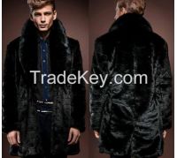 Medium Long Winter Mink Fur Overcoat for Mens fashion 2016