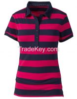 customized fabrics for polo-shirt womens striped polo clothing