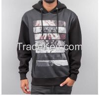 2016 OEM Wholesale Mens Gray Prinded Fleece Hoodies