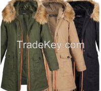 2016 New Design Ladies Fur Collar Hooded Coats Winter Women