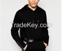 drawstring hood pullover hoodies wholesale faux leather panel pouch pocket custom xxxxl hoodies