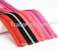 fashion multi color good quality nylon zipper , cloth zipper
