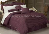 Sell 11 PIECE 300 THREAD COUNT SATEEN STRIPE BED ENSEMBLE