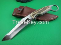 Hunter Knife deer horn Handle Outdoor tool