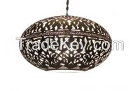 Silver Plated Brass Moroccan Pendant Light