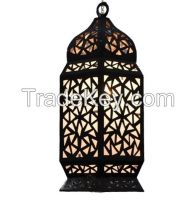 Handcrafted Black Oxidized Brass Moroccan Hanging Lamp