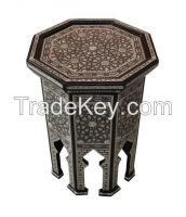 Egyptian Moroccan Mother of Pearl Wood Coffee Table