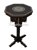 Arabian End Side Table, Mother of Pearl Inlaid