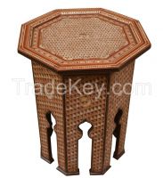 Islamic Turkish Ottoman Mother of Pearl Inlaid Wood Coffee Table