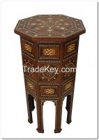 Egyptian Islamic Mother of Pearl Wood Coffee Side Table