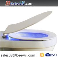 Modern slim soft close toilet seat with LED night light
