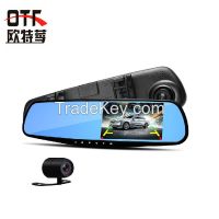 4.3-inch 1080P Full HD Display Rearview Mirror Car DVR with 5 Megapixels Camera