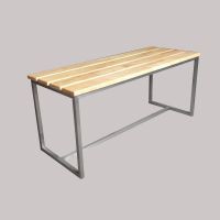 Stainless steel frame solid wood Bench