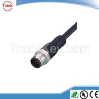 Waterproof M12 connector cable assembly