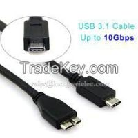 USB 3.1 Type C Male To USB 3.0 Micro B Male Cable