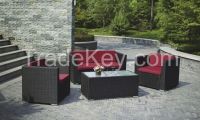 Rattan sofa set, aluminum frame, UV-resistant PE rattan