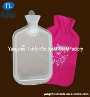 Natural Rubber Hot Water Bottle With Fleece Cover