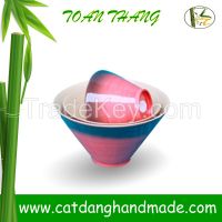 Vietnam handicraft bamboo salad bowl ( skype: hangleknn_1)