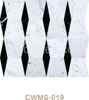 Carrara White and Black Marquina Mosaic