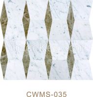Carrara White and Light Emperador Mosaic