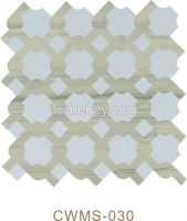 Carrara White Marble Italy White and beige waterjet mosaic
