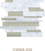 Carrara White and Striation Elegant Mosaic