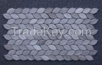 Wood Grey marble leaf shape Mosaic Tiles