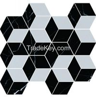 Sivec White and Black Marquina Mosaic