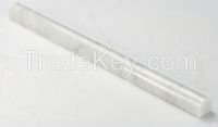 Carrara Marble 3/4X12 Honed Bullnose Pencil Liner Trim, Box of 5 Ln. Ft.