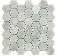 Carrara White Hexgon Mosaic