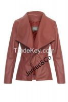 Womens faux leather waterfall jacket
