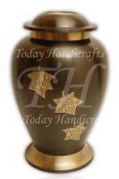 Falling Leaves brass cremation urn