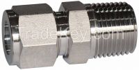 SS304 male connector, 1/2"OD x 1/2"NPT, 16Mpa