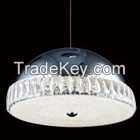 Contemporary led crystal pendant light