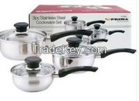 11138C Prima 3 pcs stainless steel cookware set sauce pan pot set