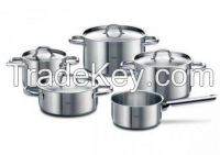 Fissler Family Line Set, Fryin & Cooking Pot, Casserole, Stainless Steel, 5PCs
