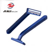 Twin Blade Disposable Razor with Lubricant and Stainless Steel Blade