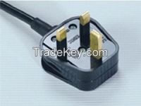 Britain England BSI1363/A 3 pin plug power cord supplier