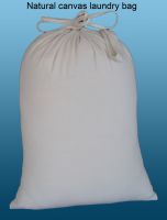 100% Bleached Cotton Drawstring Laundry bags with Hanging Loop