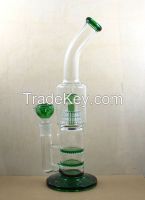 16inch high quality double honeycomb glass smoking pipe