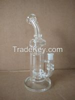 wholesale thick glass glass smoking pipe with clear showerhead perc hookah pipe from factory