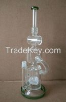 14inch thick glass recycler smoking pipe with 3rings in mouthpiece