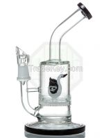 hand blown straight glass moking pipe with honeycomb perc