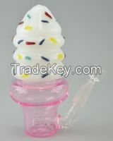 4inch mini ice cream glass pipe with oil rig