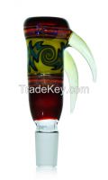 double clear handle glass bowl for glass smoking pipe