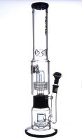 2016 new design 18inch double barrel perc water pipe for smoking