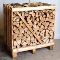 Firewood in 1x1x1m box pallet