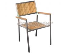 stainless steel outdoor teak leisure chair