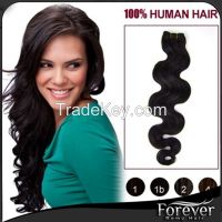Full Cuticle  best virgin human remy Brazilian hair extension weft 18in 120g hair weaving in stock