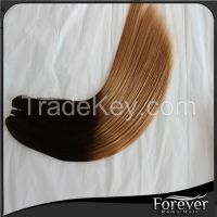 Sell ombre color double drawn same direction 120g 18in best hair remy hair weave